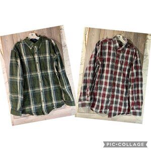 Carhartt Shirt Mens Short Sleeve Button Front Relaxed Fit Work Plaid BUNDLE - L